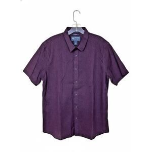 AMERICAN RAG Men's Purple/Black Tonal textured print Shirt Size XL